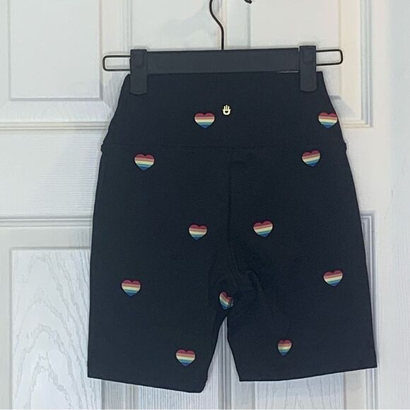 Spiritual Gangster Intent Biker Shorts Short Hearts Rainbow Size XS - Picture 3 of 11